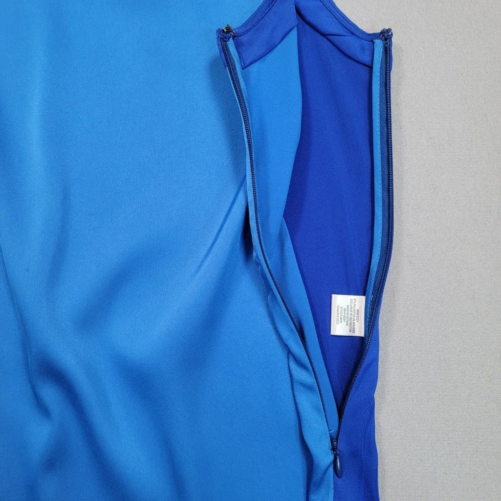 Spiegel Women Blue‎ Colorblock Cap Sleeve Blouse Top Size 14